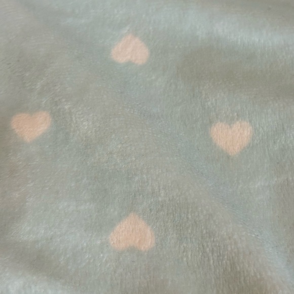 Carter’s Elephant Plush Lovey Security Blanket Pink Head green W/White Hearts - Picture 6 of 15